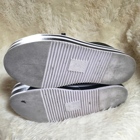 EC Vizzano chunky platform black & white loafers sz 8 US/ 39 Euro - Picture 10 of 13